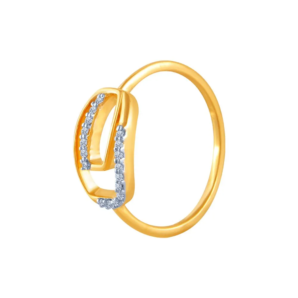 18k (750) Yellow Gold And Diamond Ring For Women