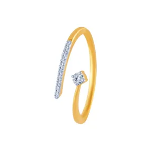 18k (750) Yellow Gold And Diamond Ring For Women