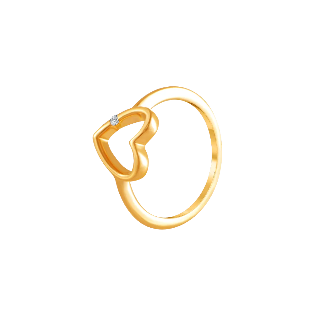 18k (750) Yellow Gold And Diamond Ring For Women