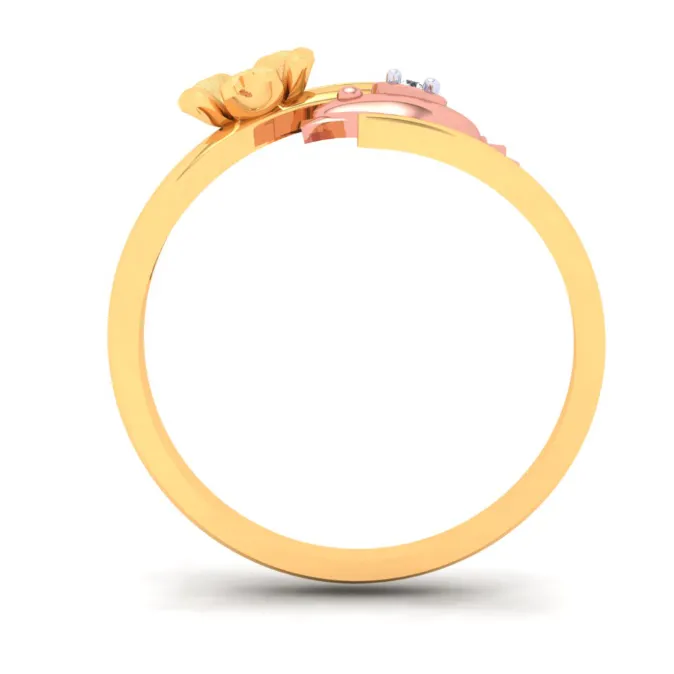 18k Beautiful Diamond Ring With A Yellow Gold Bird From P.c Chandra Jewellers