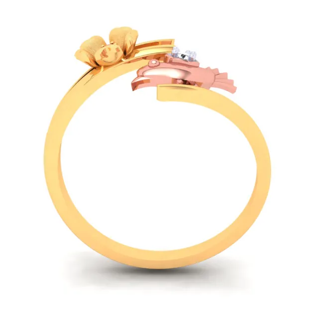 18k Beautiful Diamond Ring With A Yellow Gold Bird From P.c Chandra Jewellers