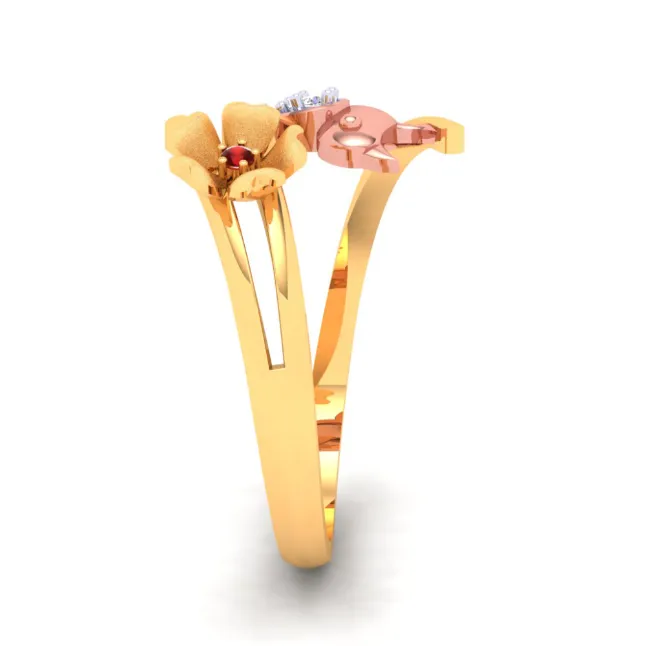 18k Beautiful Diamond Ring With A Yellow Gold Bird From P.c Chandra Jewellers