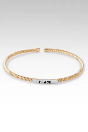 18K Gold Peace & Hope Cuff? in Rhodium Over Sterling Silver