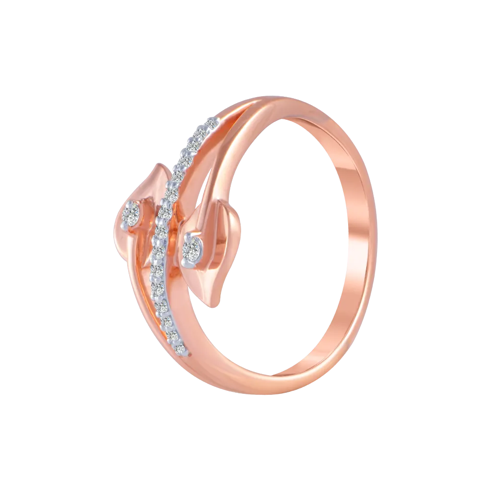 18KT (750) Rose Gold And Diamond Ring For Women