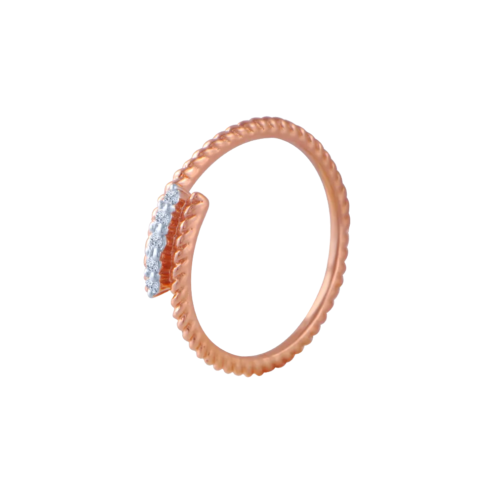 18KT (750) Rose Gold And Diamond Ring For Women