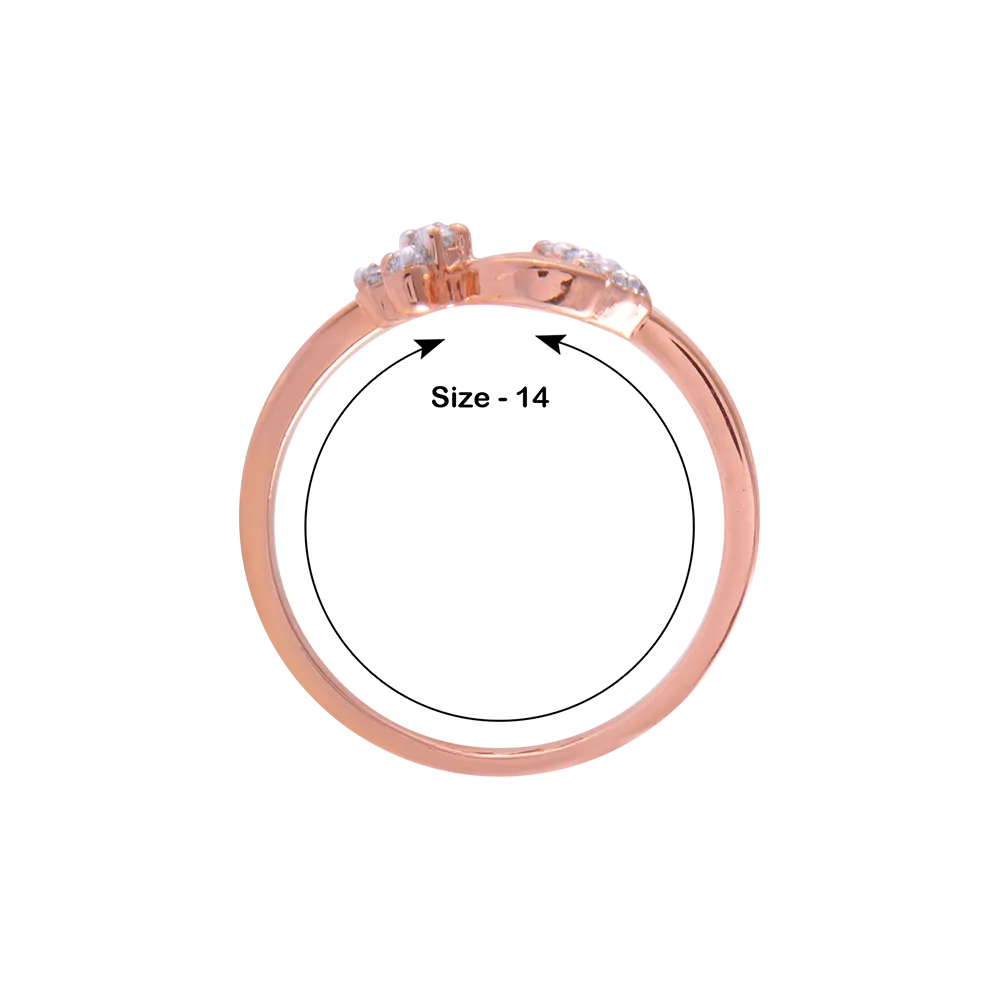 18KT (750) Rose Gold And Diamond Ring For Women