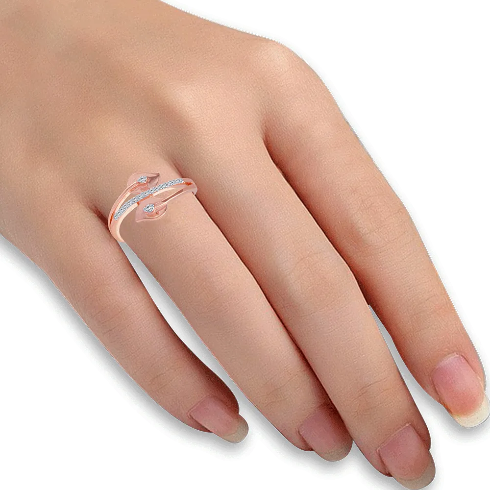 18KT (750) Rose Gold And Diamond Ring For Women