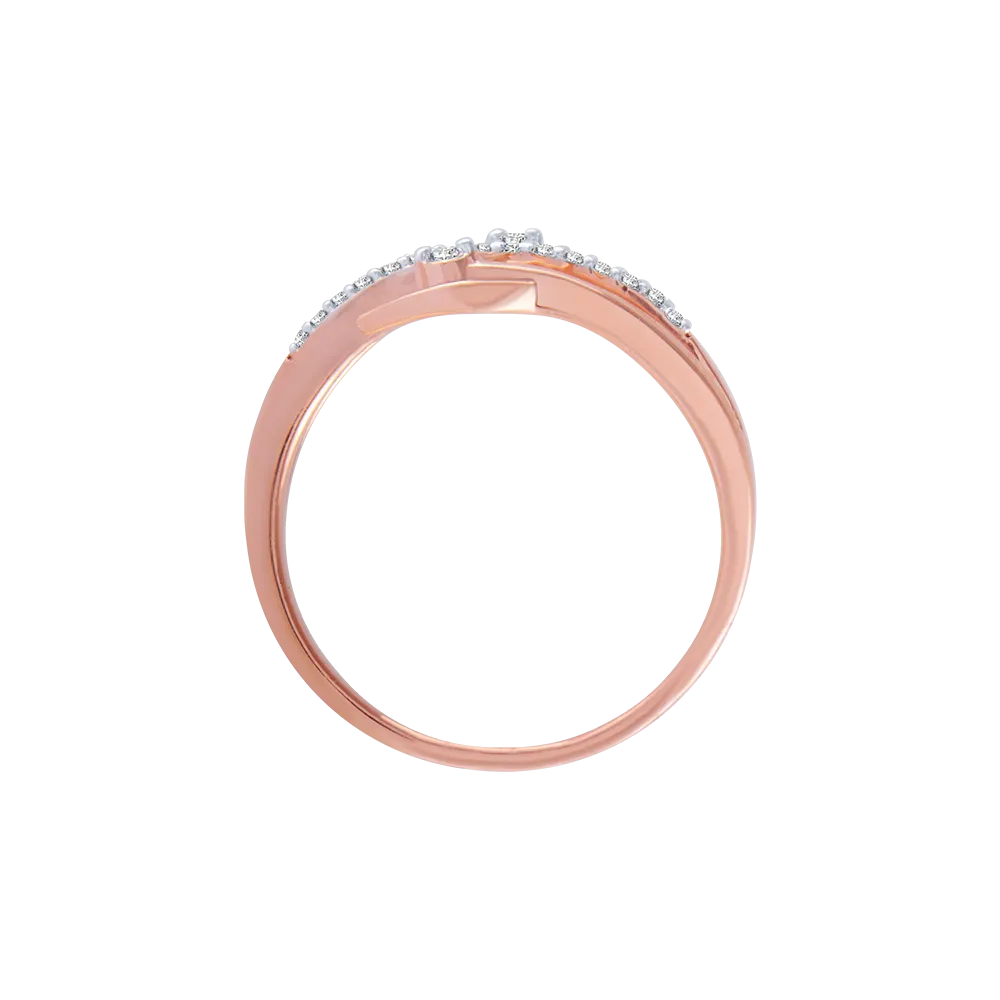 18KT (750) Rose Gold And Diamond Ring For Women