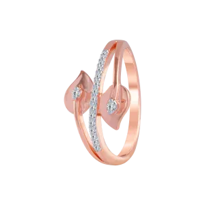 18KT (750) Rose Gold And Diamond Ring For Women