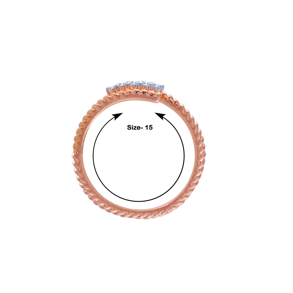 18KT (750) Rose Gold And Diamond Ring For Women