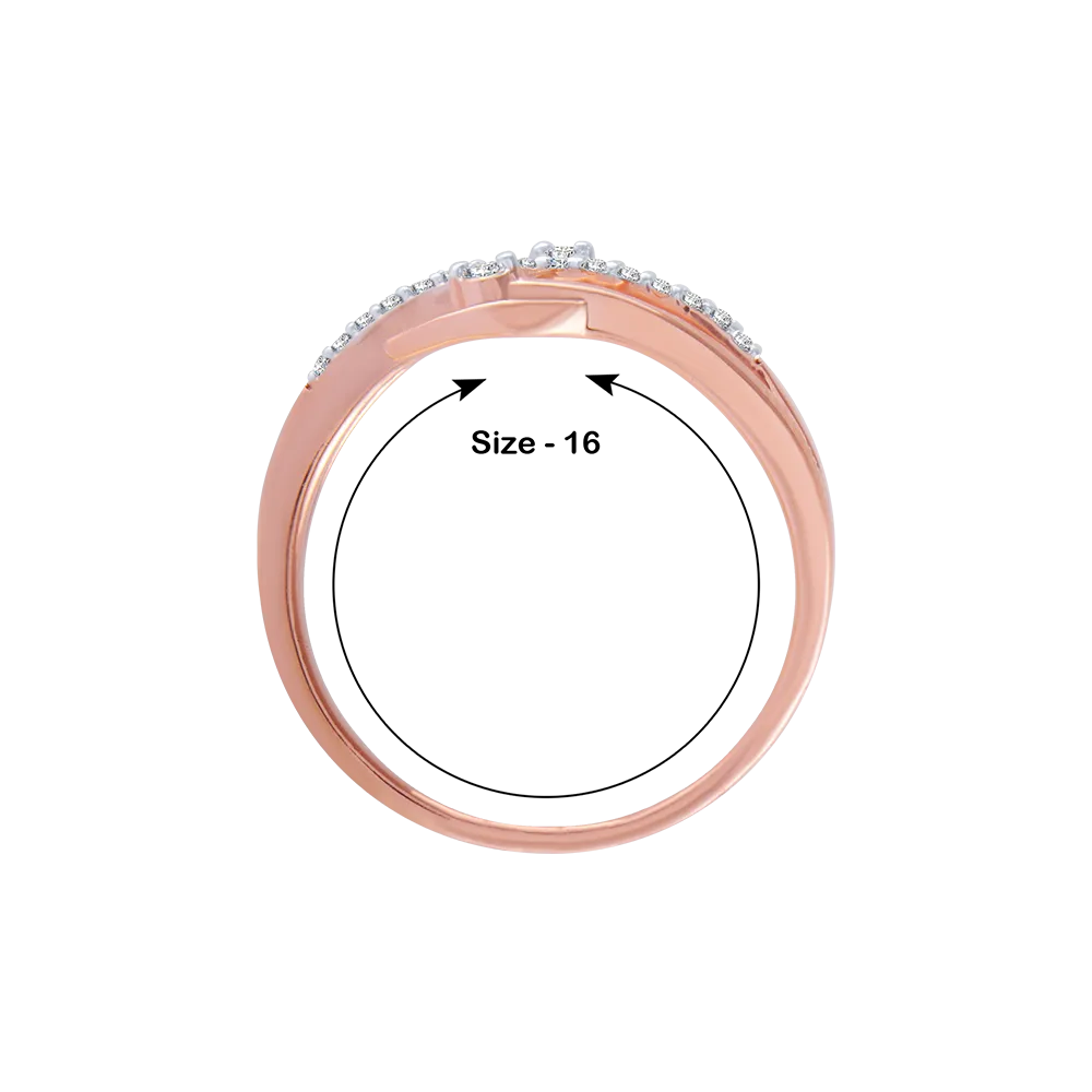18KT (750) Rose Gold And Diamond Ring For Women