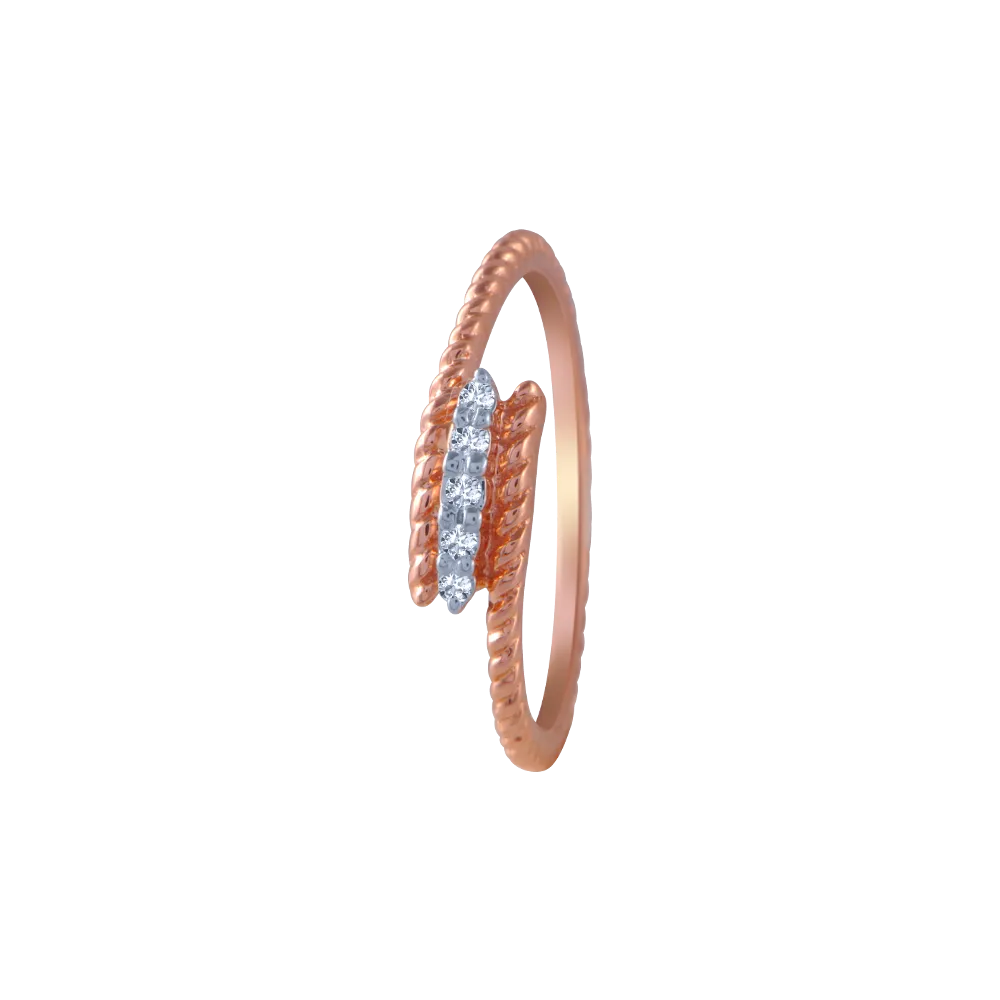 18KT (750) Rose Gold And Diamond Ring For Women