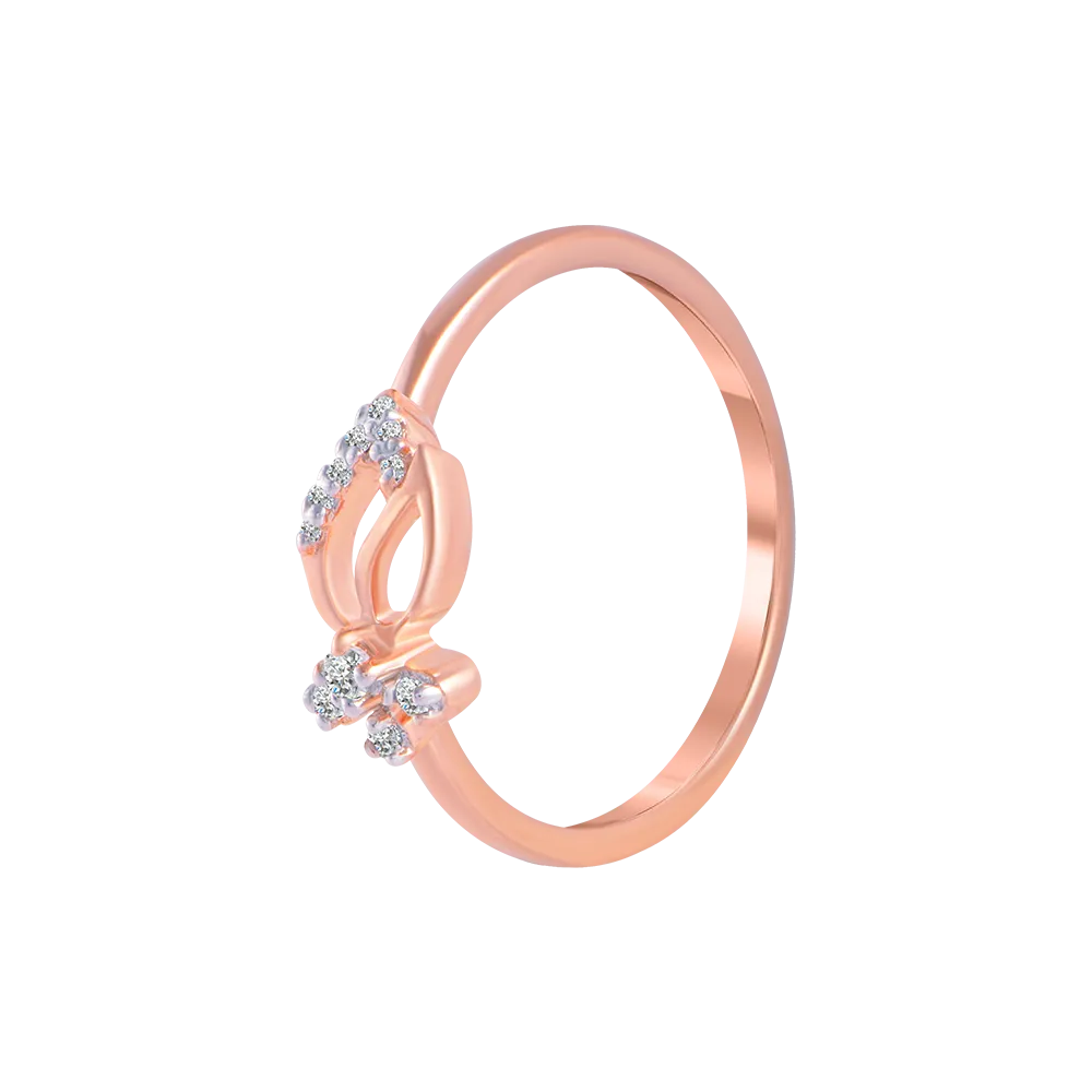 18KT (750) Rose Gold And Diamond Ring For Women