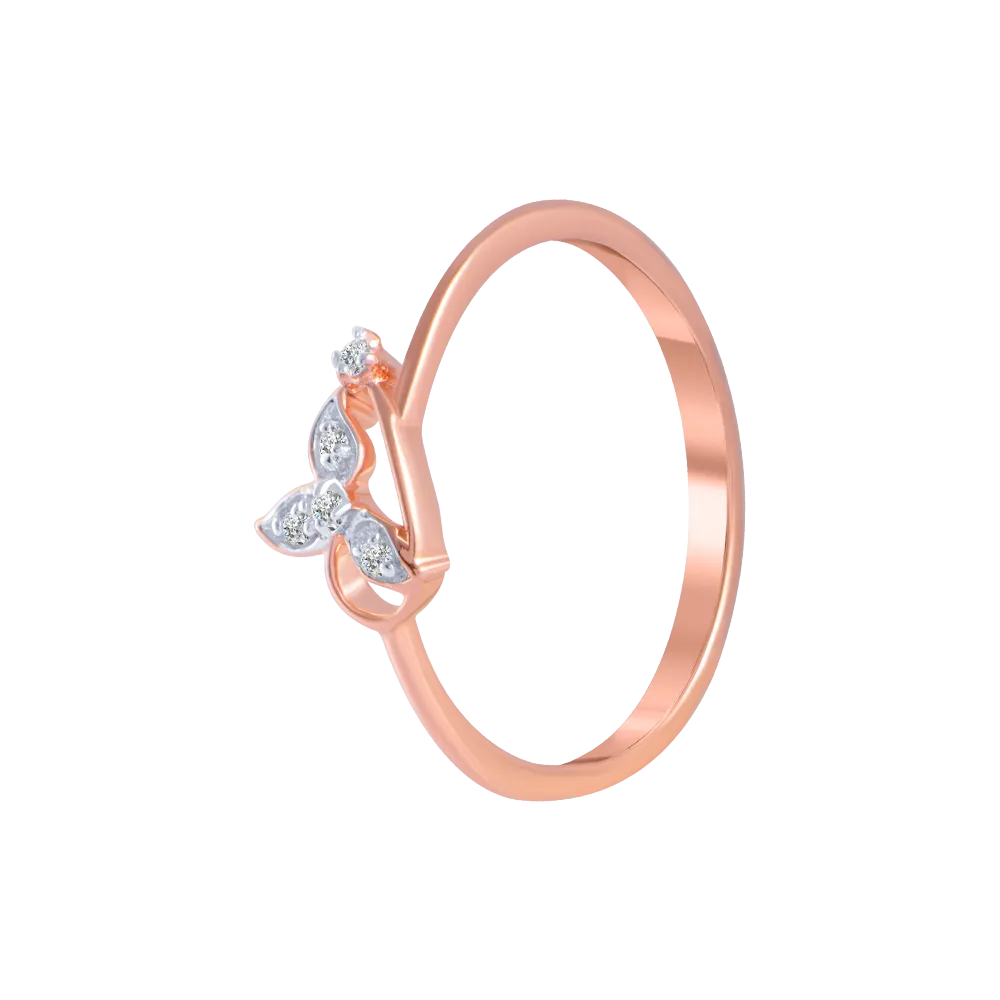 18KT (750) Rose Gold And Diamond Ring For Women