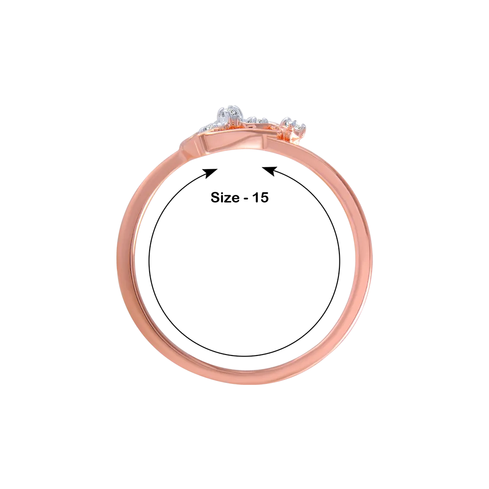 18KT (750) Rose Gold And Diamond Ring For Women