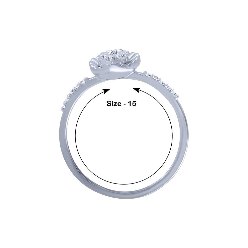 18KT (750) White Gold And Diamond Ring For Women