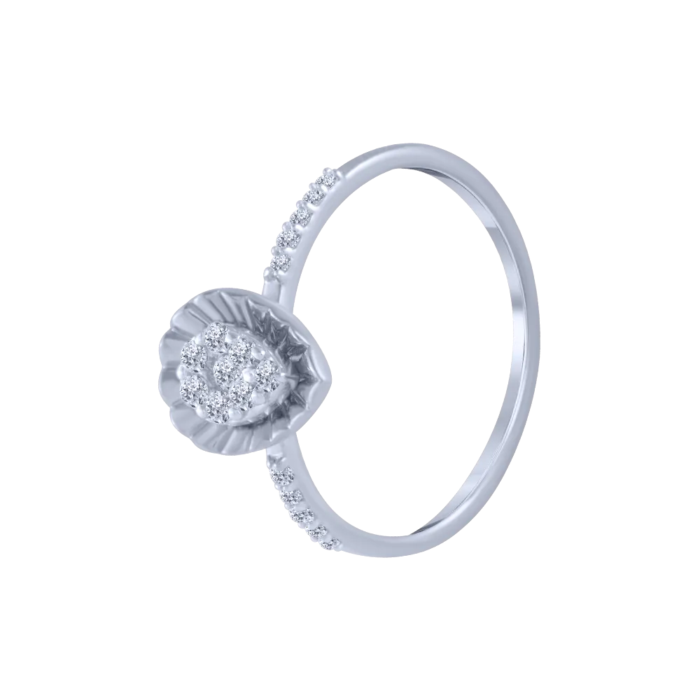 18KT (750) White Gold And Diamond Ring For Women
