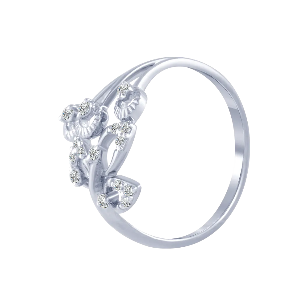 18KT (750) White Gold And Diamond Ring For Women