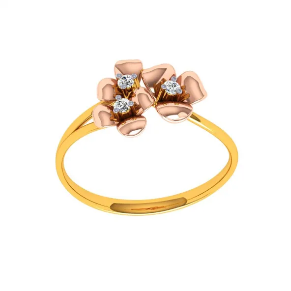 18KT (750) Yellow Gold And Diamond Ring For Women