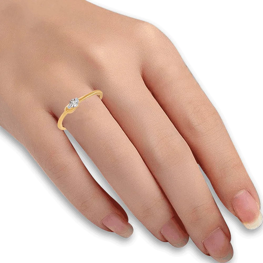 18KT (750) Yellow Gold And Diamond Ring For Women