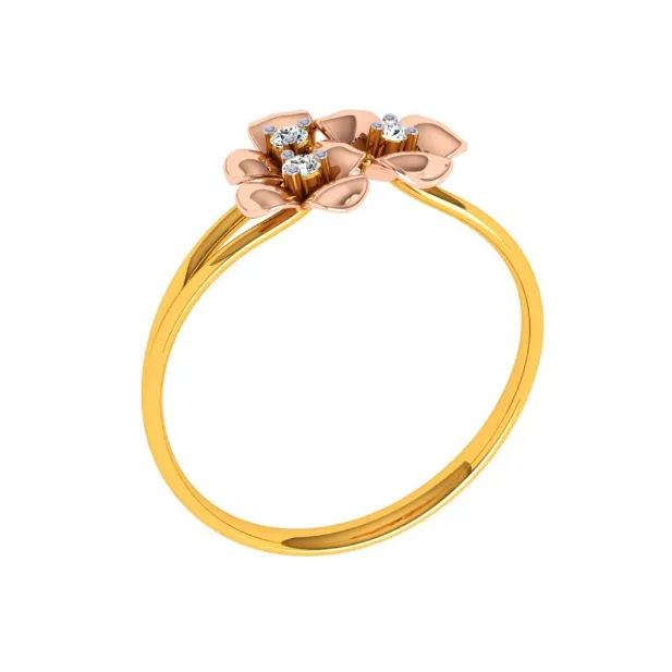 18KT (750) Yellow Gold And Diamond Ring For Women