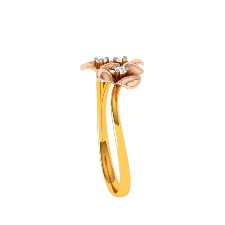 18KT (750) Yellow Gold And Diamond Ring For Women