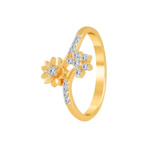 18KT (750) Yellow Gold And Diamond Ring For Women