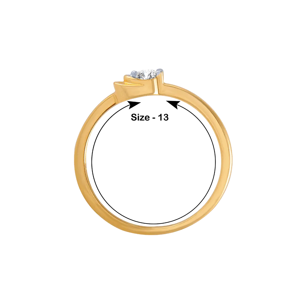 18KT (750) Yellow Gold And Diamond Ring For Women