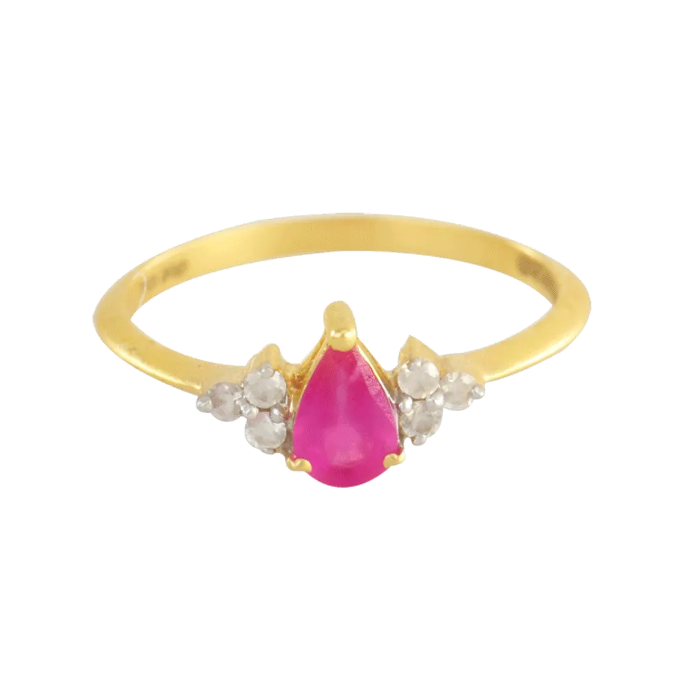 18KT (750) Yellow Gold And Diamond Ring For Women