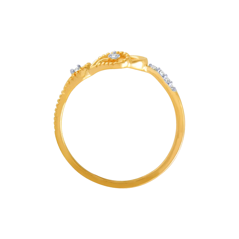 18KT (750) Yellow Gold And Diamond Ring For Women