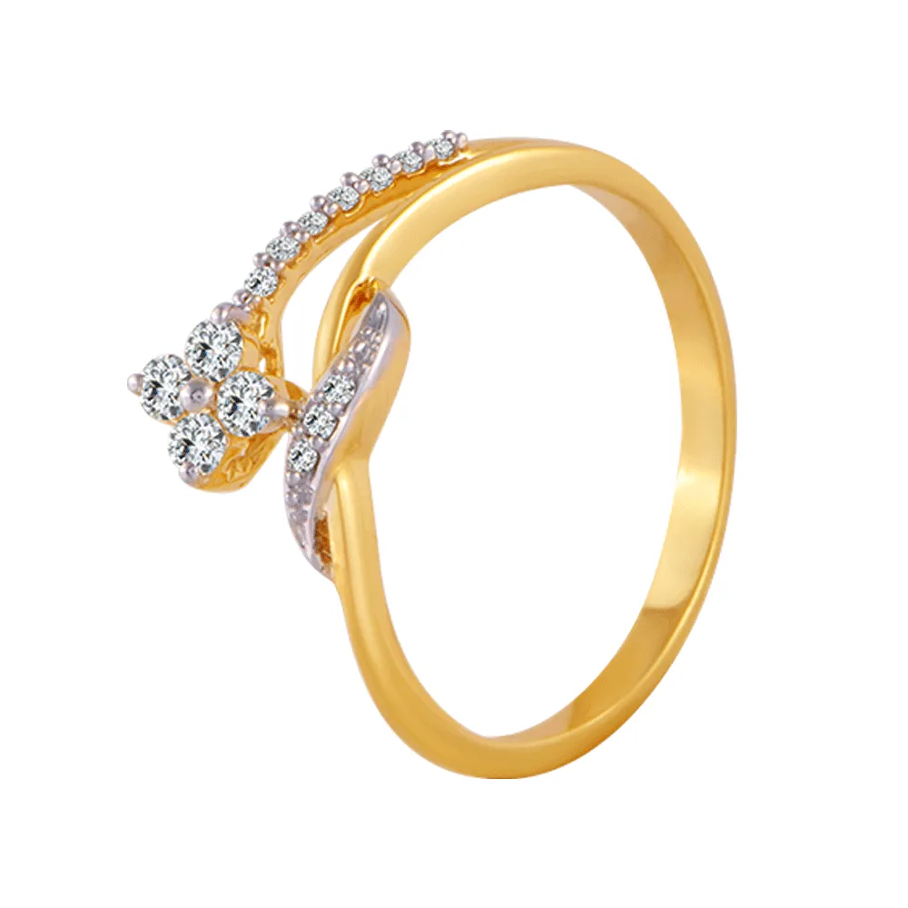 18KT (750) Yellow Gold And Diamond Ring For Women