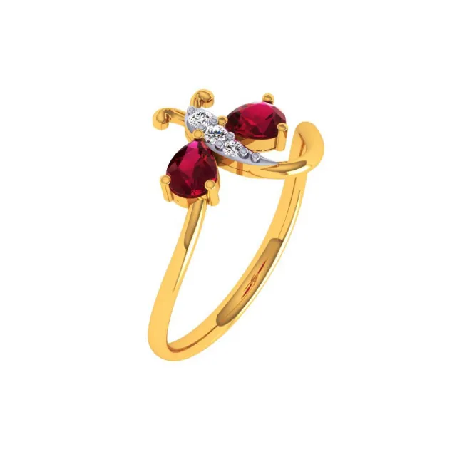 18KT (750) Yellow Gold And Diamond Ring For Women