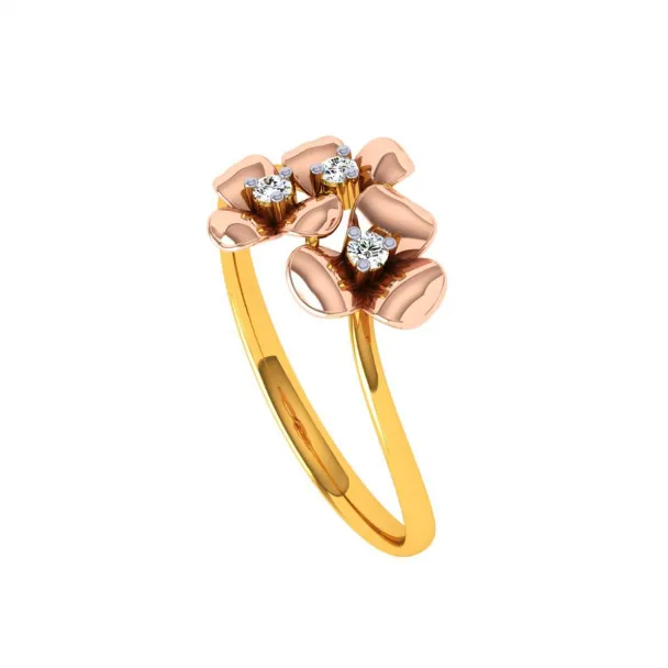 18KT (750) Yellow Gold And Diamond Ring For Women