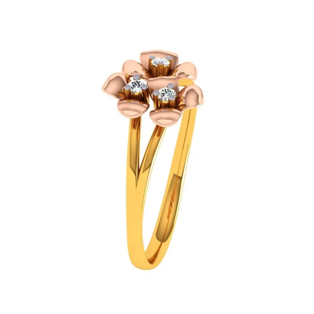 18KT (750) Yellow Gold And Diamond Ring For Women
