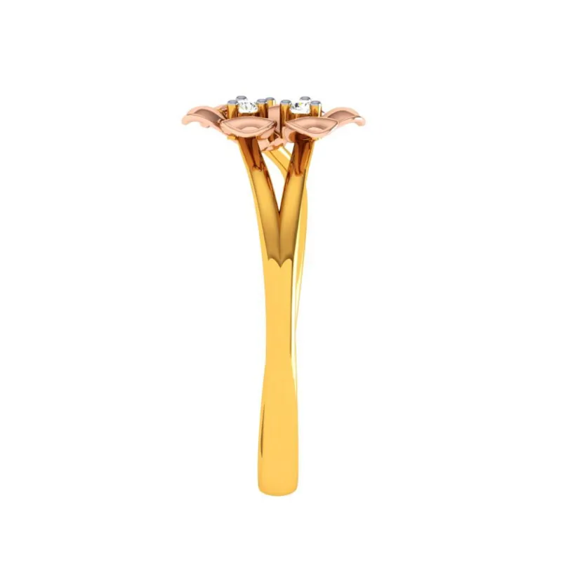 18KT (750) Yellow Gold And Diamond Ring For Women