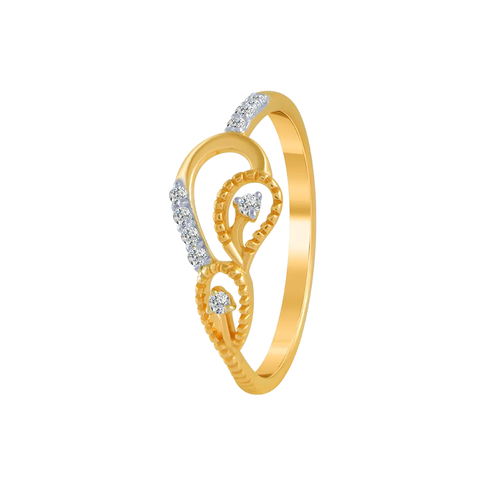 18KT (750) Yellow Gold And Diamond Ring For Women
