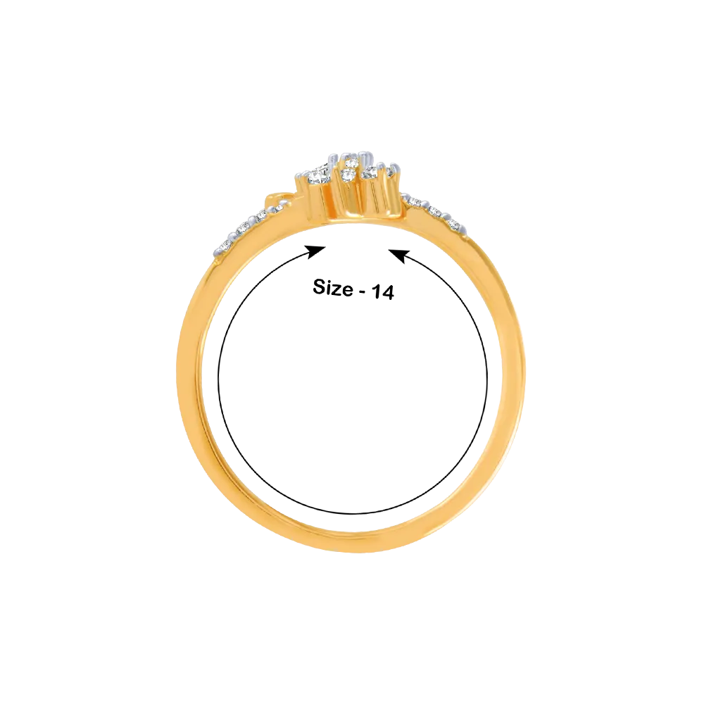 18KT (750) Yellow Gold And Diamond Ring For Women