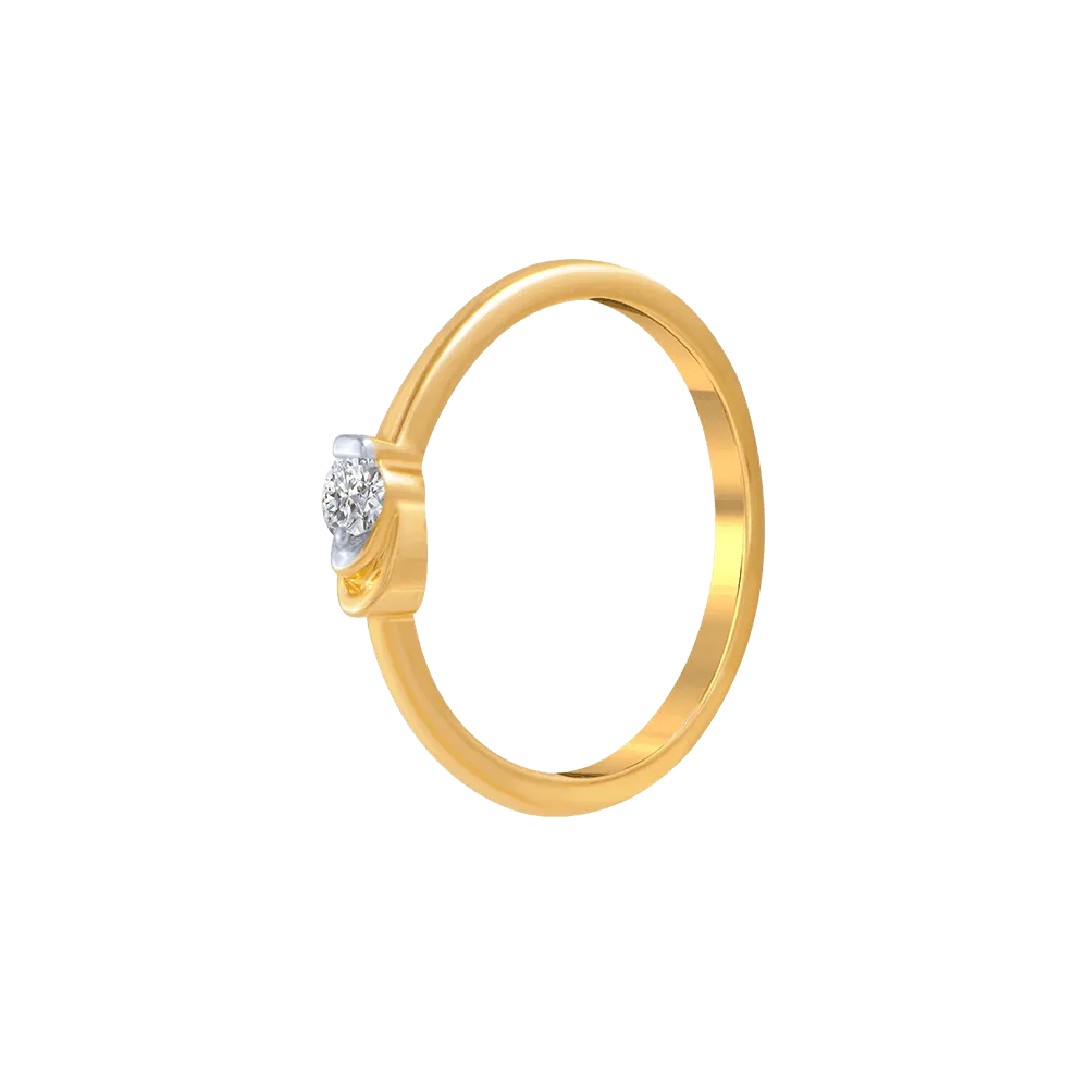 18KT (750) Yellow Gold And Diamond Ring For Women