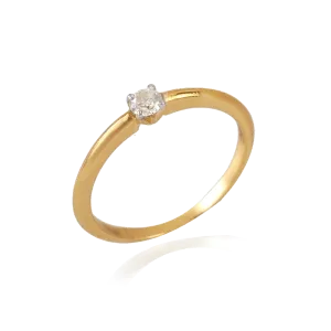 18KT (750) Yellow Gold And Diamond Ring For Women