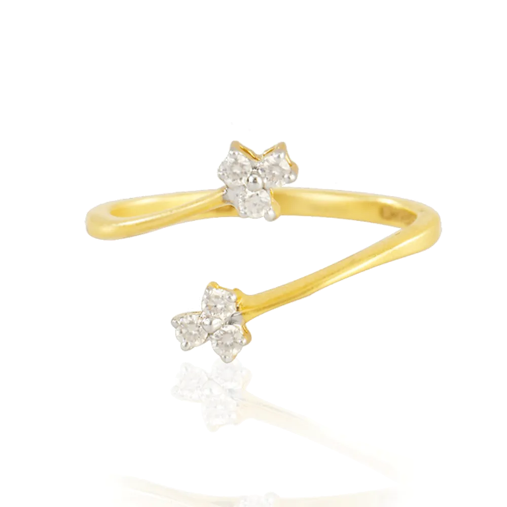 18KT (750) Yellow Gold And Diamond Ring For Women