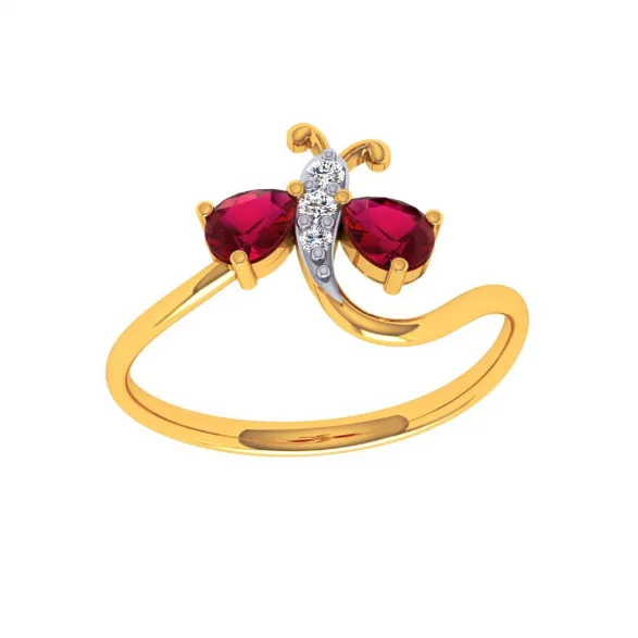 18KT (750) Yellow Gold And Diamond Ring For Women