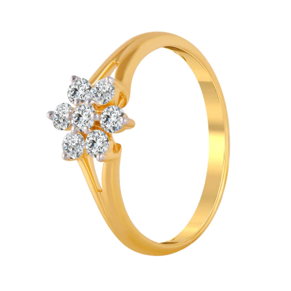 18KT (750) Yellow Gold And Diamond Ring For Women