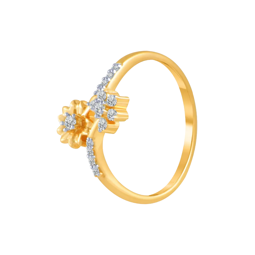 18KT (750) Yellow Gold And Diamond Ring For Women