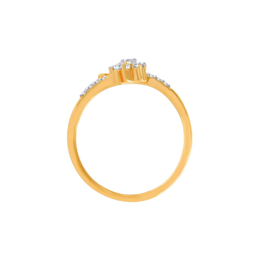 18KT (750) Yellow Gold And Diamond Ring For Women