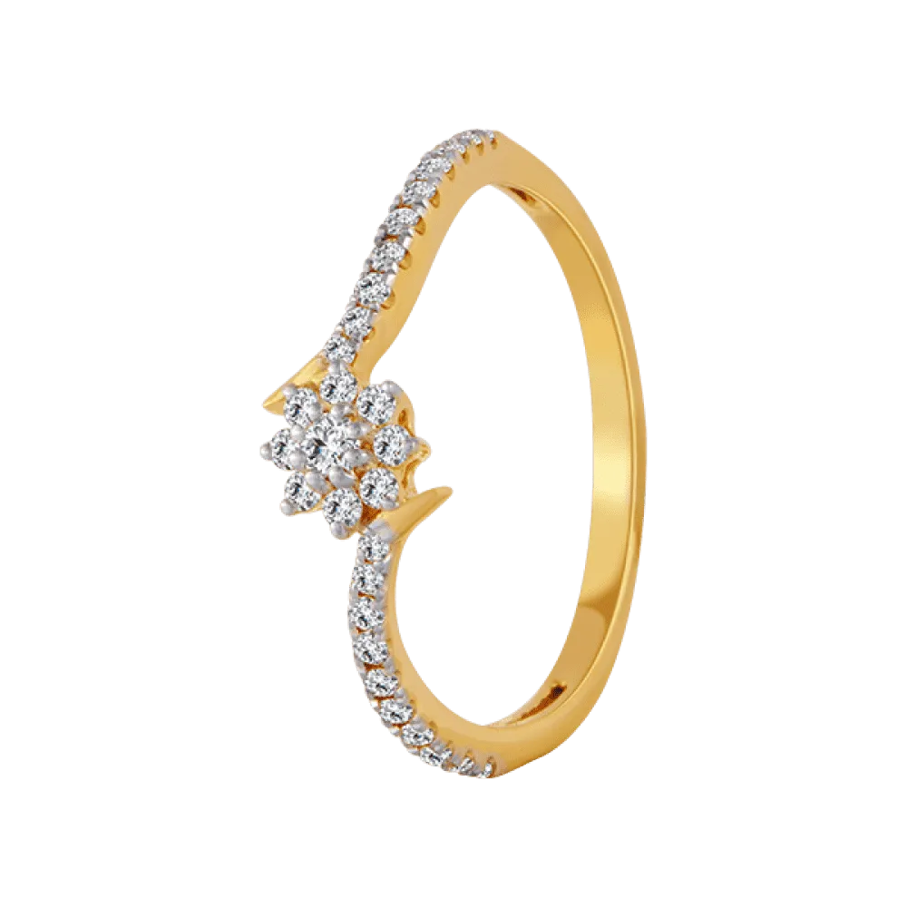 18KT (750) Yellow Gold And Diamond Ring For Women