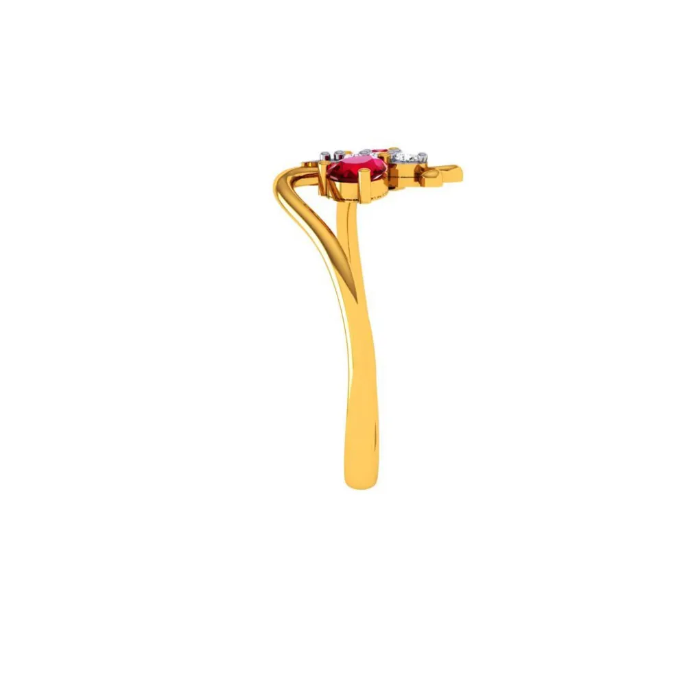 18KT (750) Yellow Gold And Diamond Ring For Women