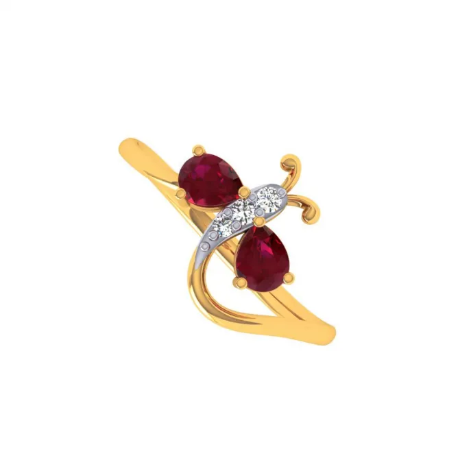 18KT (750) Yellow Gold And Diamond Ring For Women