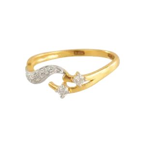18KT (750) Yellow Gold And Diamond Ring For Women