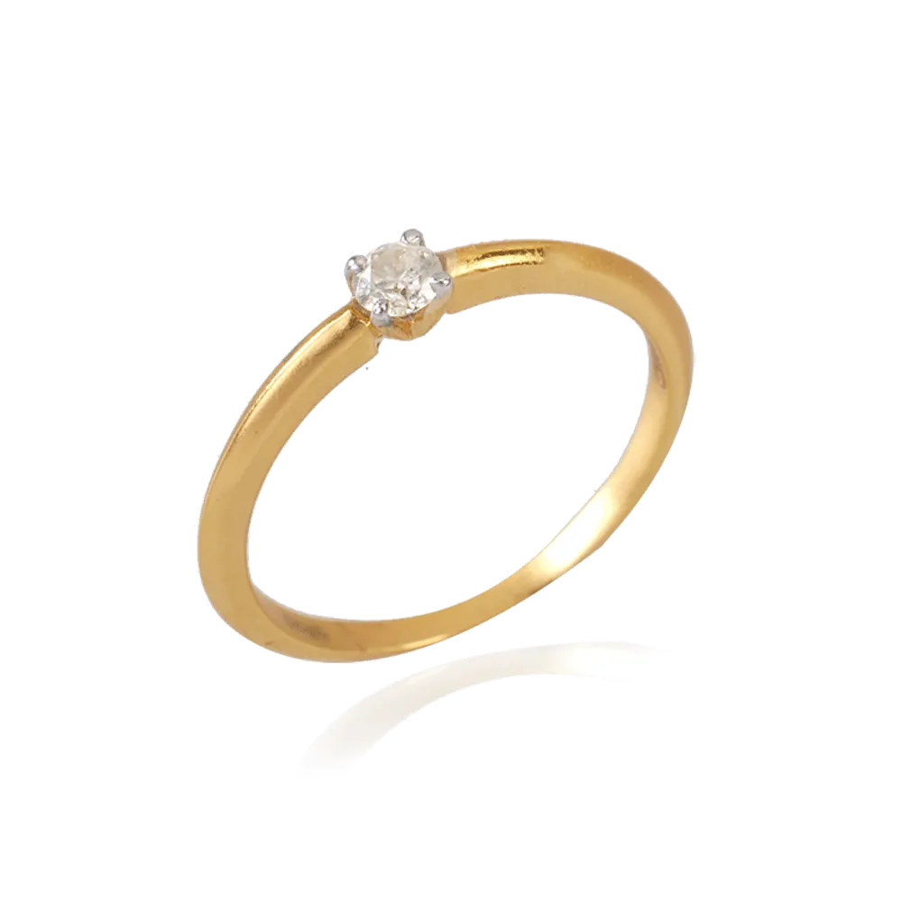 18KT (750) Yellow Gold And Diamond Ring For Women