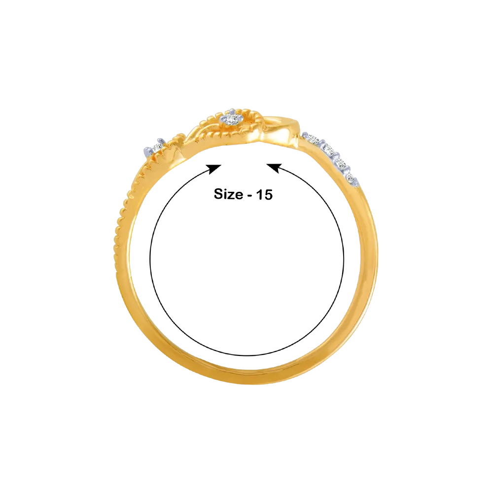 18KT (750) Yellow Gold And Diamond Ring For Women